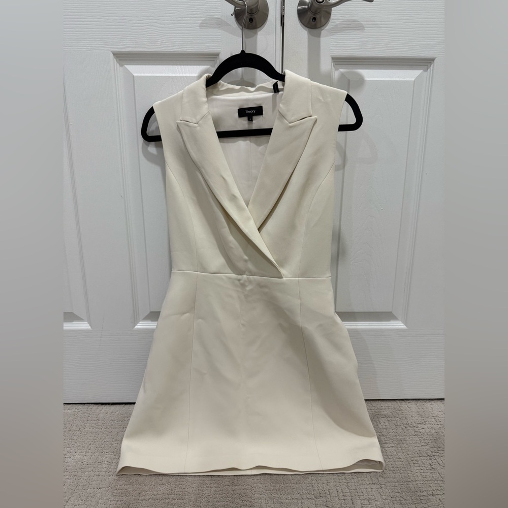 Theory Women's Ivory Mini Dress